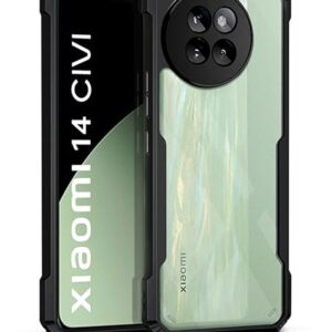 SNP-Xiaomi 14 Civi Back Cover | Transparent Crystal Clear Hard PC Back Case with TPU Bumper, Drop Protection Case Cover for Xiaomi 14 Civi