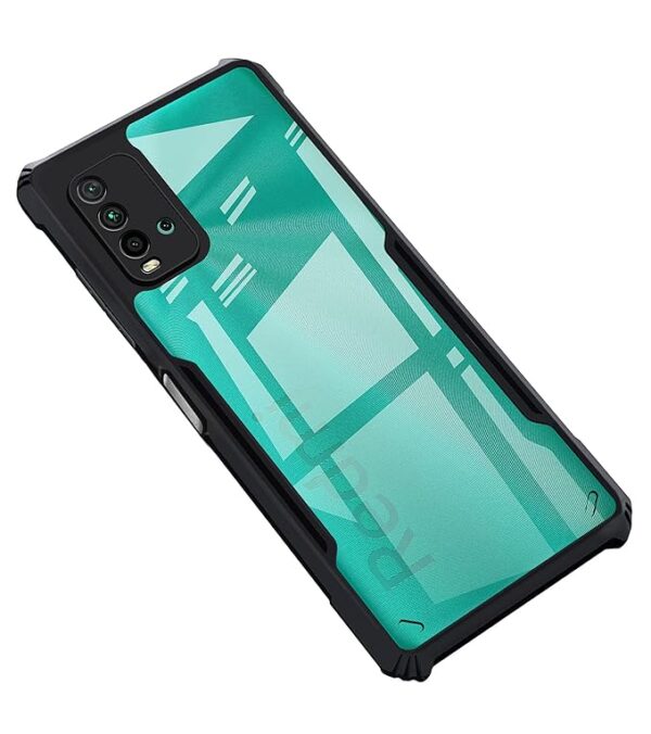 SNP-Shockproof Clear Back Cover Case for Mi Redmi 9 Power | 360 Degree Protection | Hard Transparent Back Cover Case for Redmi 9 Power (PC & TPU, Black Bumper)