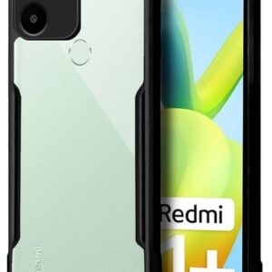 SNP-Poco C51 / Redmi A1 Plus/Redmi A2 Plus/Poco C50 Back Cover | Crystal Clear Transparent Back | Ultra Hybrid | Full Camera Protection | Raised Edge | Bumper Back Case (Black)