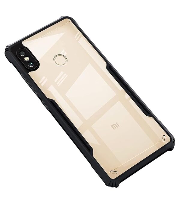 SNP-Redmi Note 5 Pro Back Cover | Crystal Clear Transparent Back | Ultra Hybrid | Full Camera Protection | Raised Edge | Bumper Back Case for Redmi Note 5 Pro (Black)