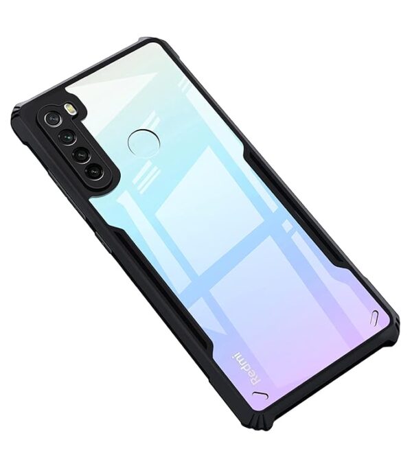 SNP-Back Cover for Redmi Note 8 Back Cover Case-Black Transparent