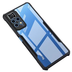 SNP-Redmi Note 11 / Note 11S (4G) Back Case Cover | Camera Protection Shockproof Bumper-Edge | Acrylic Crystal Clear 360 Degree Protection TPU+PC | Transparent Eagle Back Case Cover (Black)