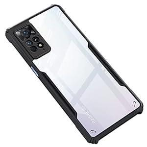 SNP-Redmi Note 11 Pro / 11 Pro+ Plus (5G) Back Case Cover | Camera Protection Shockproof Bumper-Edge | Acrylic Crystal Clear 360 Degree Protection TPU+PC | Transparent Eagle Back Case Cover (Black)