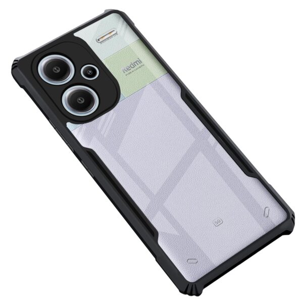 SNP-Mi Redmi Note 13 Pro Plus 5G Back Cover Case | 360 Degree Protection | Shock Proof Design | Transparent Back Cover Case for Redmi Note 13 Pro Plus (PC & TPU, Black Bumper)