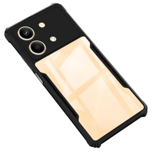 SNP-Back Case Cover for Poco X6 5G | Compatible for Poco X6 5G Back Case Cover | Clear Case with Camera Protection | (TPU + PC | Matte Black)