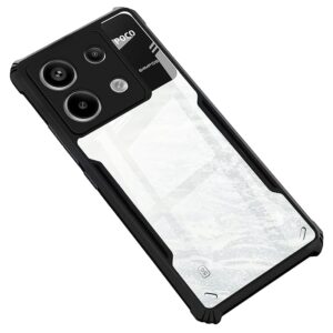 SNP-Back Case Cover for Poco X6 5G | Compatible for Poco X6 5G Back Case Cover | Clear Case with Camera Protection | (TPU + PC | Matte Black)
