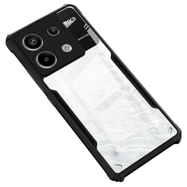 SNP-Back Case Cover for Poco X6 5G | Compatible for Poco X6 5G Back Case Cover | Clear Case with Camera Protection | (TPU + PC | Matte Black)