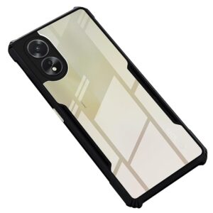 SNP-Oppo A38 / Oppo A18 (4G) Back Case Cover | Camera Protection Shockproof Bumper-Edge | Acrylic Crystal Clear 360 Degree Protection TPU+PC | Transparent Eagle Back Case Cover (Black)