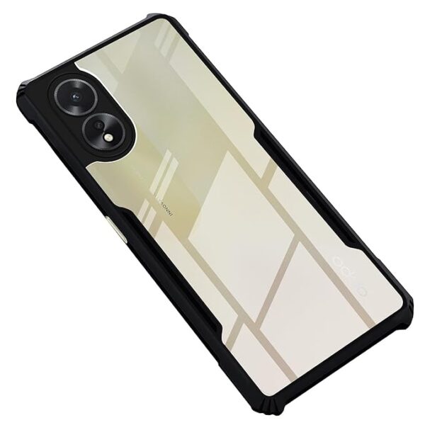 SNP-Oppo A38 / Oppo A18 (4G) Back Case Cover | Camera Protection Shockproof Bumper-Edge | Acrylic Crystal Clear 360 Degree Protection TPU+PC | Transparent Eagle Back Case Cover (Black)