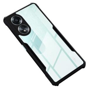 SNP-Oppo A78 (5G) Back Case Cover | Camera Protection Shockproof Bumper-Edge | Acrylic Crystal Clear 360 Degree Protection TPU+PC | Transparent Eagle Back Case Cover (Black)