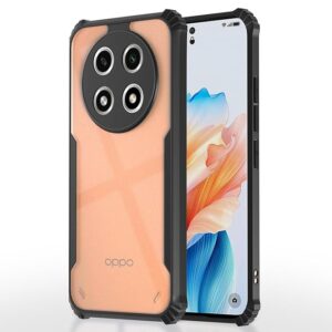 SNP-Back Cover for Oppo A2 Pro 5G | Ultra Hybrid Transparent | Full Camera Protection | Raised Edge | Crystal Clear Bumper Case(Black)