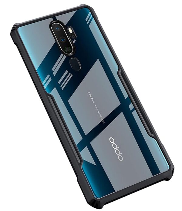SNP-Oppo A5 2020/A9 2020 Back Cover Crystal Clear Transparent Back Ultra Hyrbid Full Camera Protection Raised Edge Bumper Back Case for Oppo A5 2020/A9 2020 (Plastic, Black)
