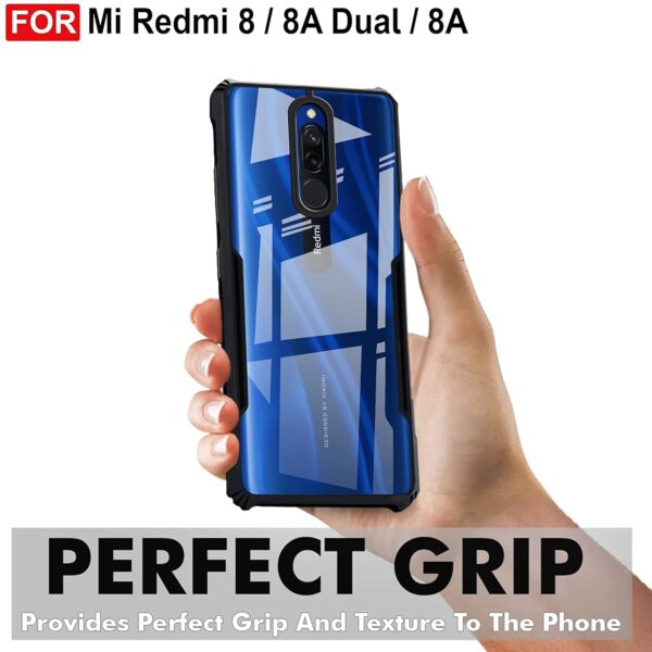 SNP-Back Cover Case for Redmi 8A Dual/Redmi 8 / Redmi 8A | 360 Degree Protection | Shock Proof Design | Transparent Back Cover for Xiaomi Redmi 8A Dual/8/8A (PC,TPU|Black Bumper) - Image 3