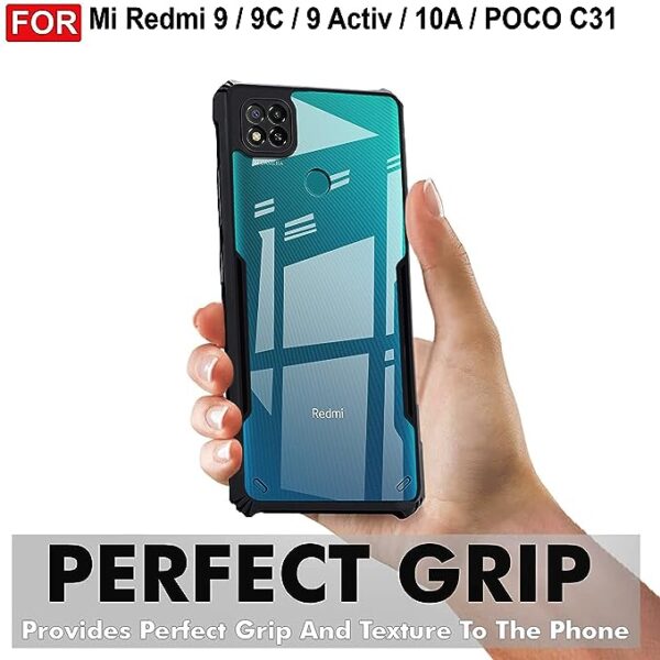 SNP-Back Case Cover for Mi Redmi 10A / Redmi 9 / Redmi 9C / 9 Activ/Poco C31 | (TPU + PC | Matte Black) - Image 3