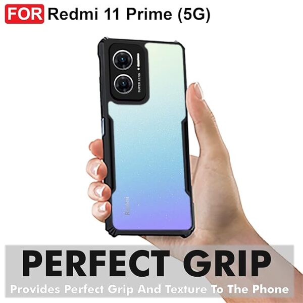SNP-Redmi 11 Prime 5G Back Cover | Crystal Clear Transparent Back | Ultra Hyrbid | Full Camera Protection | Raised Edge | Bumper Back Case for Redmi 11 Prime 5G (Plastic, Black) - Image 3
