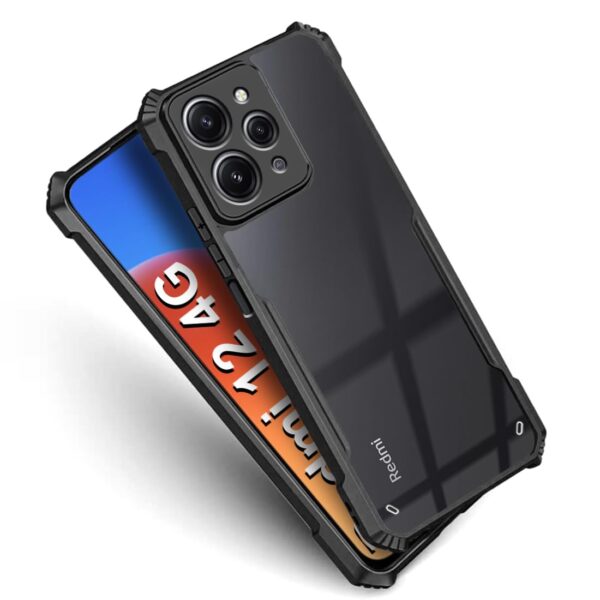 SNP-Back Case Cover for Mi Redmi 12 4G | Compatible for Mi Redmi 12 4G Back Case Cover | Clear Case with Camera Protection | (TPU + PC | Matte Black) - Image 3