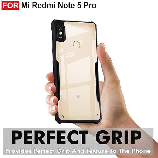 SNP-Redmi Note 5 Pro Back Cover | Crystal Clear Transparent Back | Ultra Hybrid | Full Camera Protection | Raised Edge | Bumper Back Case for Redmi Note 5 Pro (Black) - Image 3