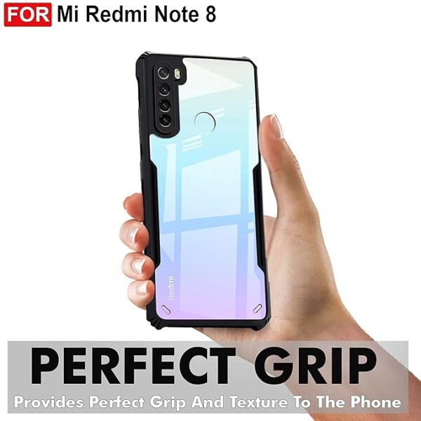 SNP-Back Cover for Redmi Note 8 Back Cover Case-Black Transparent - Image 3