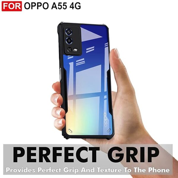 SNP- Bumper Bump || Transparent || Edge to Edge Protection Back case Cover for Oppo A55 4G - Transparent - Image 3