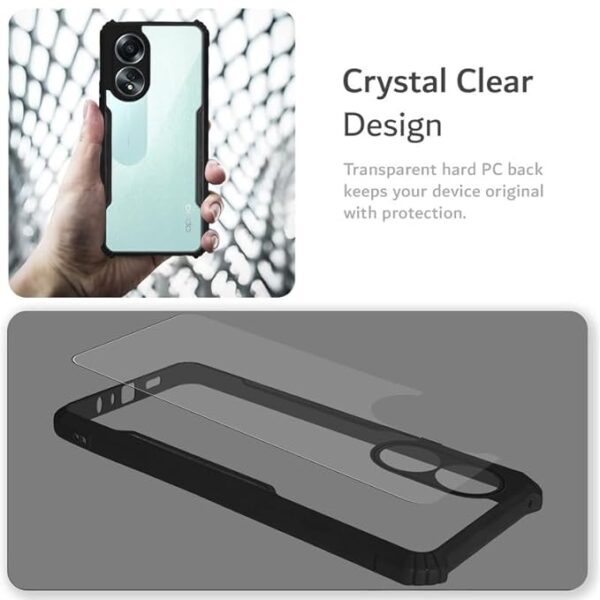 SNP-Oppo A78 (5G) Back Case Cover | Camera Protection Shockproof Bumper-Edge | Acrylic Crystal Clear 360 Degree Protection TPU+PC | Transparent Eagle Back Case Cover (Black) - Image 3
