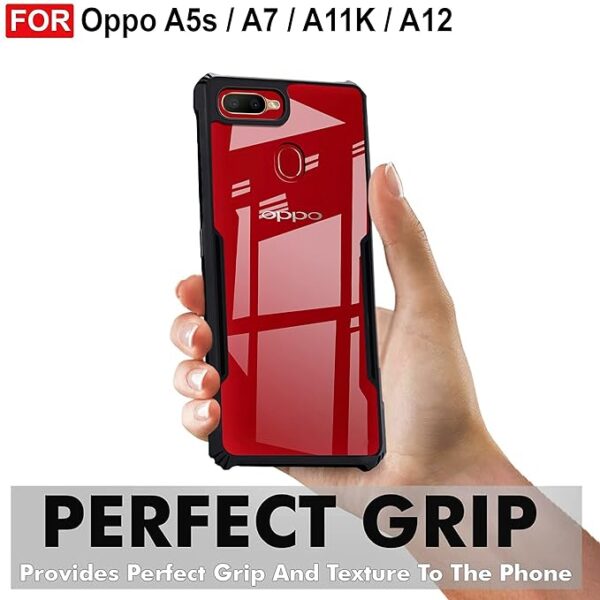 SNP-Back Case Cover for Oppo A7 / Oppo A5S / A12 / A11K | Compatible for Oppo A7 / Oppo A5S / A12 / A11K Back Case Cover | Clear Case with Camera Protection |(TPU + PC | Matte Black) - Image 3