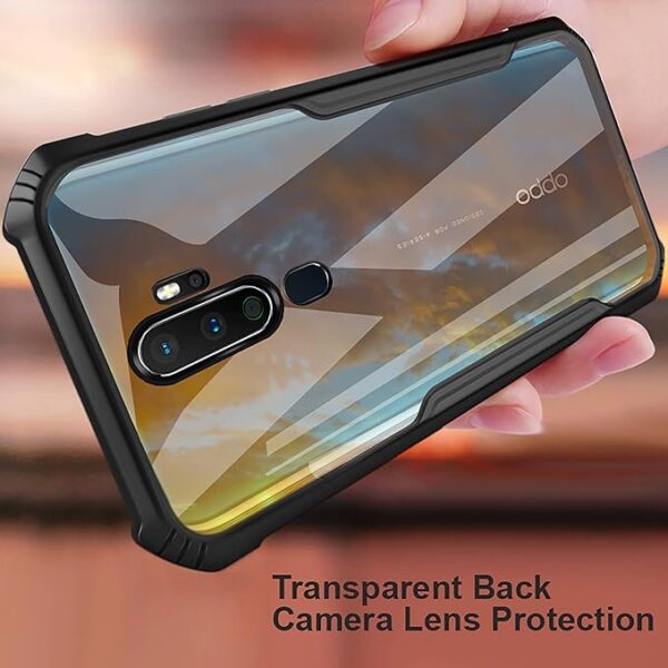 SNP-Oppo A5 2020/A9 2020 Back Cover Crystal Clear Transparent Back Ultra Hyrbid Full Camera Protection Raised Edge Bumper Back Case for Oppo A5 2020/A9 2020 (Plastic, Black) - Image 3