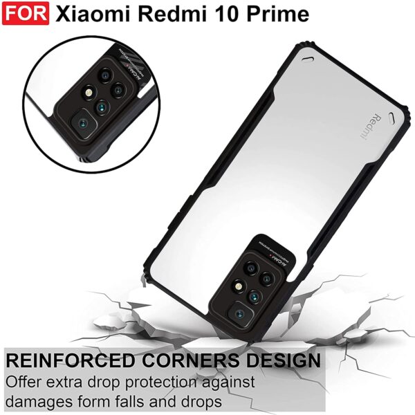 SNP-Shopping Shockproof Crystal Clear Back Cover Case for MI 10 Prime/REDMI 10 Prime | 360 Degree Protection | Protective Design | Transparent Back Cover Case (Black Bumper) - Image 4