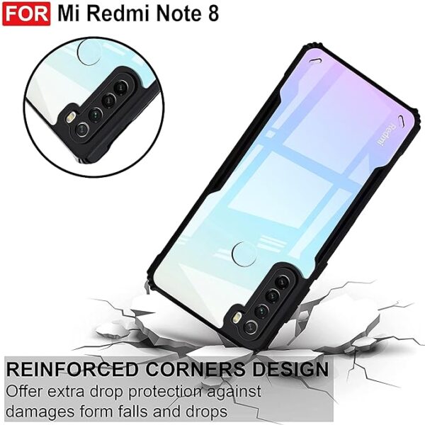 SNP-Back Cover for Redmi Note 8 Back Cover Case-Black Transparent - Image 4