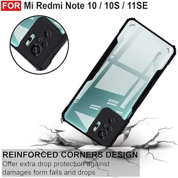 SNP-Back Cover for Mi Redmi Note 10 / Redmi Note 10s (TPU, Plastic | Black | Solid) - Image 4