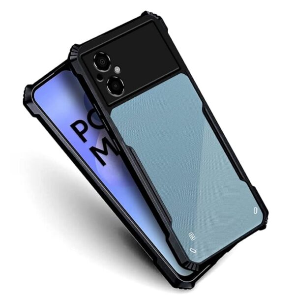 SNP-Shopping Plastic Shockproof Crystal Clear Back Cover Case for Poco M5/M4 5G | 360 Degree Protection | Protective Design | Transparent Back Cover Case (Black Bumper), Black - Image 4