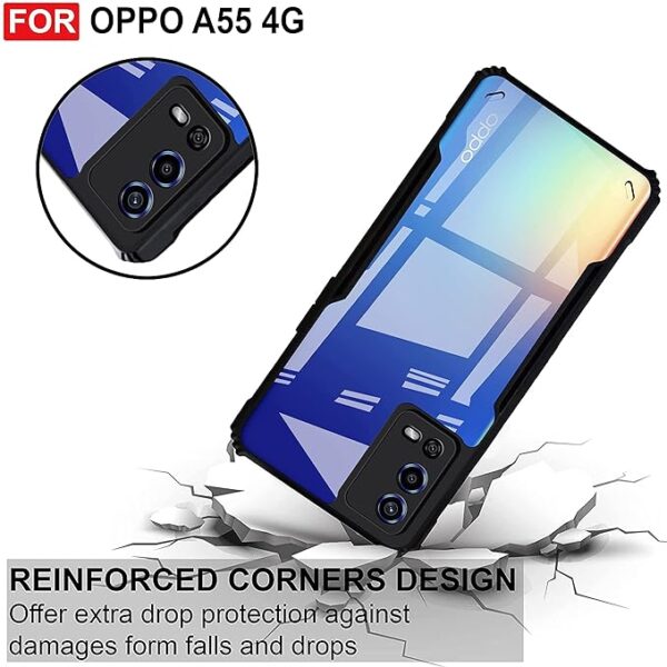 SNP- Bumper Bump || Transparent || Edge to Edge Protection Back case Cover for Oppo A55 4G - Transparent - Image 4