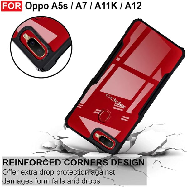 SNP-Back Case Cover for Oppo A7 / Oppo A5S / A12 / A11K | Compatible for Oppo A7 / Oppo A5S / A12 / A11K Back Case Cover | Clear Case with Camera Protection |(TPU + PC | Matte Black) - Image 4