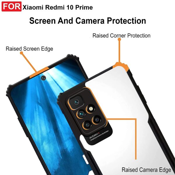 SNP-Shopping Shockproof Crystal Clear Back Cover Case for MI 10 Prime/REDMI 10 Prime | 360 Degree Protection | Protective Design | Transparent Back Cover Case (Black Bumper) - Image 5