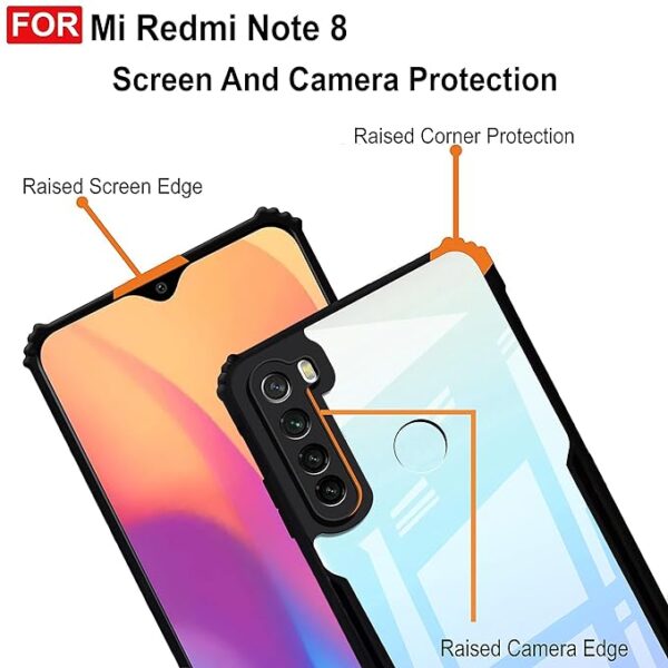 SNP-Back Cover for Redmi Note 8 Back Cover Case-Black Transparent - Image 5