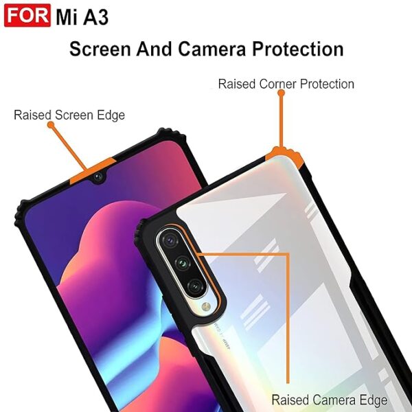 SNP-Back Case Cover for Mi A3 (TPU, Polycarbonate_Matte Black) - Image 5