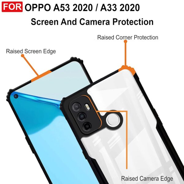 SNP-Back Case Cover for Oppo A53 (2020) / Oppo A33 (2020) | Compatible for Oppo A53 (2020) / Oppo A33 (2020) Back Case Cover | Clear Case with Camera Protection | (TPU + PC | Matte Black) - Image 5
