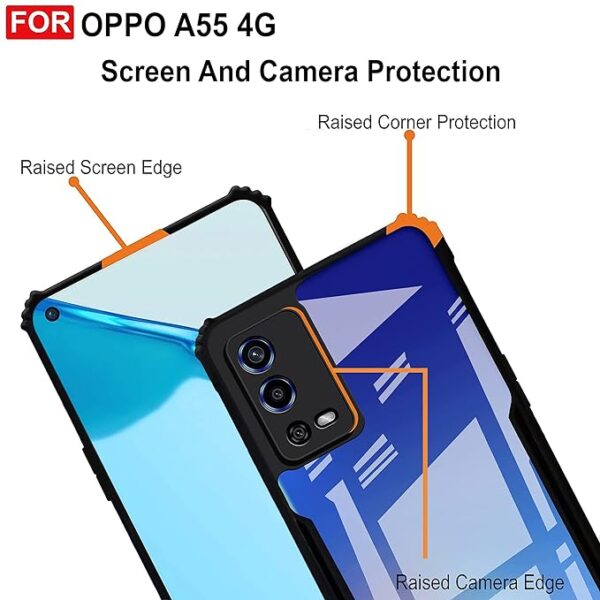 SNP- Bumper Bump || Transparent || Edge to Edge Protection Back case Cover for Oppo A55 4G - Transparent - Image 5