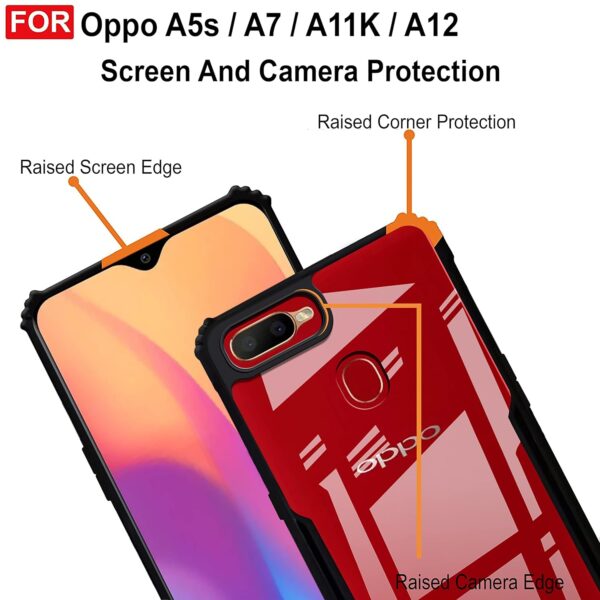SNP-Back Case Cover for Oppo A7 / Oppo A5S / A12 / A11K | Compatible for Oppo A7 / Oppo A5S / A12 / A11K Back Case Cover | Clear Case with Camera Protection |(TPU + PC | Matte Black) - Image 5
