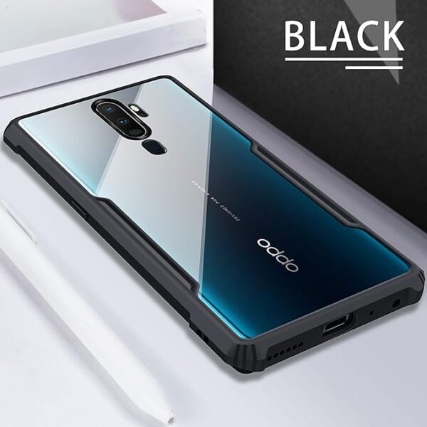 SNP-Oppo A5 2020/A9 2020 Back Cover Crystal Clear Transparent Back Ultra Hyrbid Full Camera Protection Raised Edge Bumper Back Case for Oppo A5 2020/A9 2020 (Plastic, Black) - Image 5