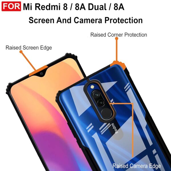 SNP-Back Cover Case for Redmi 8A Dual/Redmi 8 / Redmi 8A | 360 Degree Protection | Shock Proof Design | Transparent Back Cover for Xiaomi Redmi 8A Dual/8/8A (PC,TPU|Black Bumper) - Image 5