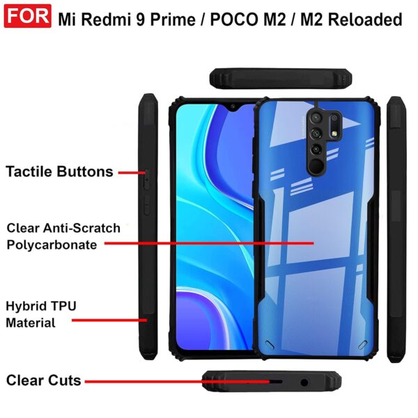 SNP-Back Case Cover for Mi Redmi 9 Prime/Poco M2 / Poco M2 Reloaded | Compatible for Mi Redmi 9 Prime/Poco M2 / Poco M2 Reloaded Back Case Cover | (TPU + PC | Matte Black) - Image 6