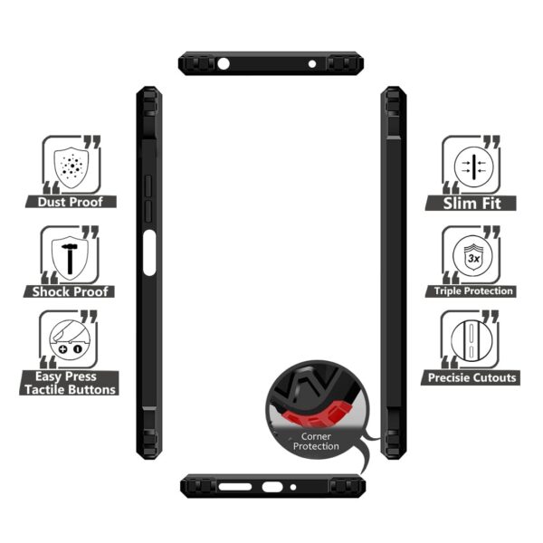 SNP-Back Case Cover for Mi Redmi 12 4G | Compatible for Mi Redmi 12 4G Back Case Cover | Clear Case with Camera Protection | (TPU + PC | Matte Black) - Image 6