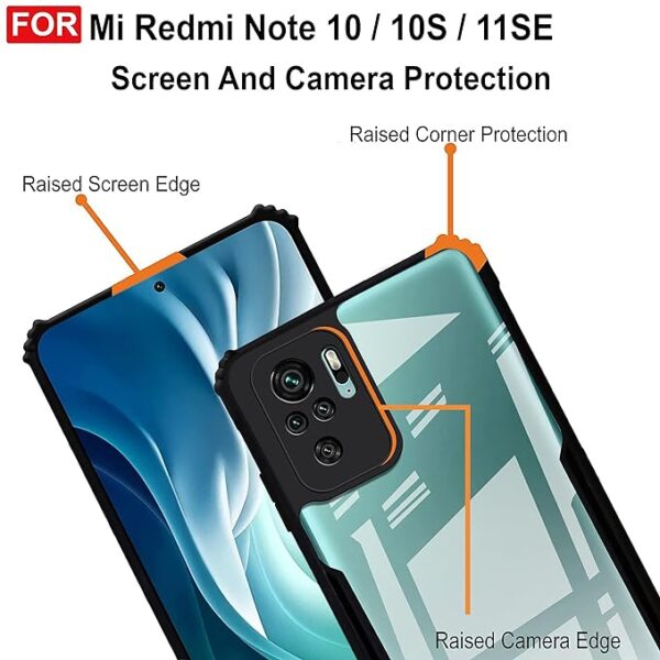 SNP-Back Cover for Mi Redmi Note 10 / Redmi Note 10s (TPU, Plastic | Black | Solid) - Image 6