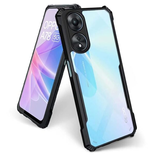 SNP-Oppo A78 (5G) Back Case Cover | Camera Protection Shockproof Bumper-Edge | Acrylic Crystal Clear 360 Degree Protection TPU+PC | Transparent Eagle Back Case Cover (Black) - Image 6