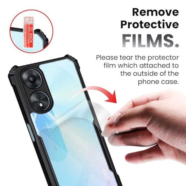 SNP-Oppo A78 (5G) Back Case Cover | Camera Protection Shockproof Bumper-Edge | Acrylic Crystal Clear 360 Degree Protection TPU+PC | Transparent Eagle Back Case Cover (Black) - Image 7