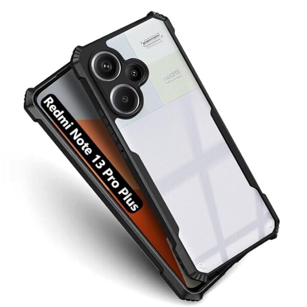 SNP-Mi Redmi Note 13 Pro Plus 5G Back Cover Case | 360 Degree Protection | Shock Proof Design | Transparent Back Cover Case for Redmi Note 13 Pro Plus (PC & TPU, Black Bumper) - Image 7