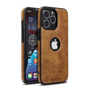 PU Leather Flexible Back Cover Case Designed for Apple iPhone 13 Pro (6.1 Inch) (Brown)