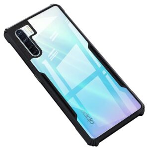 SNP-Back Case Cover for Oppo F15 | Compatible for Oppo F15 Back Cover | Clear Case with Camera Protection | (TPU + PC | Matte Black)