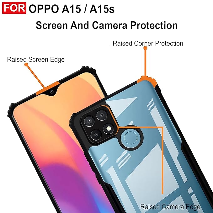 SNP-Back Case Cover for Oppo A15 / Oppo A15s | Compatible for Oppo A15 / Oppo A15s Back Cover | Clear Case with Camera Protection | (TPU + PC | Matte Black) - Image 5
