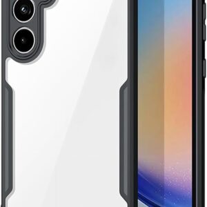 SNP- Samsung Galaxy A35 (5G) Back Case Cover | Camera Protection Shockproof Bumper-Edge | Acrylic Crystal Clear 360 Degree Protection TPU+PC | Transparent Eagle Back Case Cover (Black)